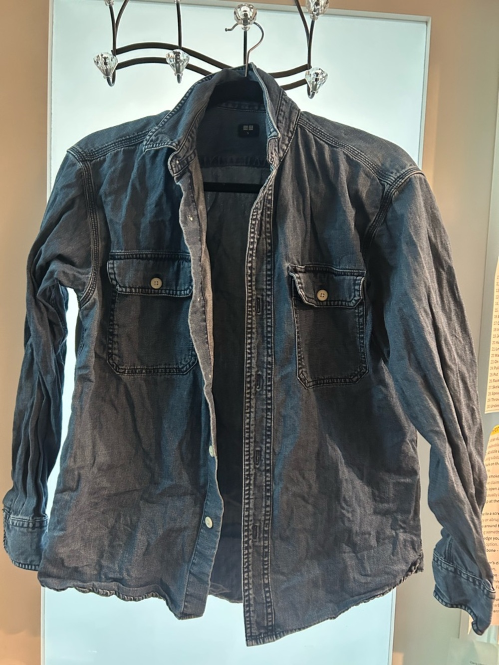 Uniqlo Men's Lightweight Denim Shirt Jacket in Blue